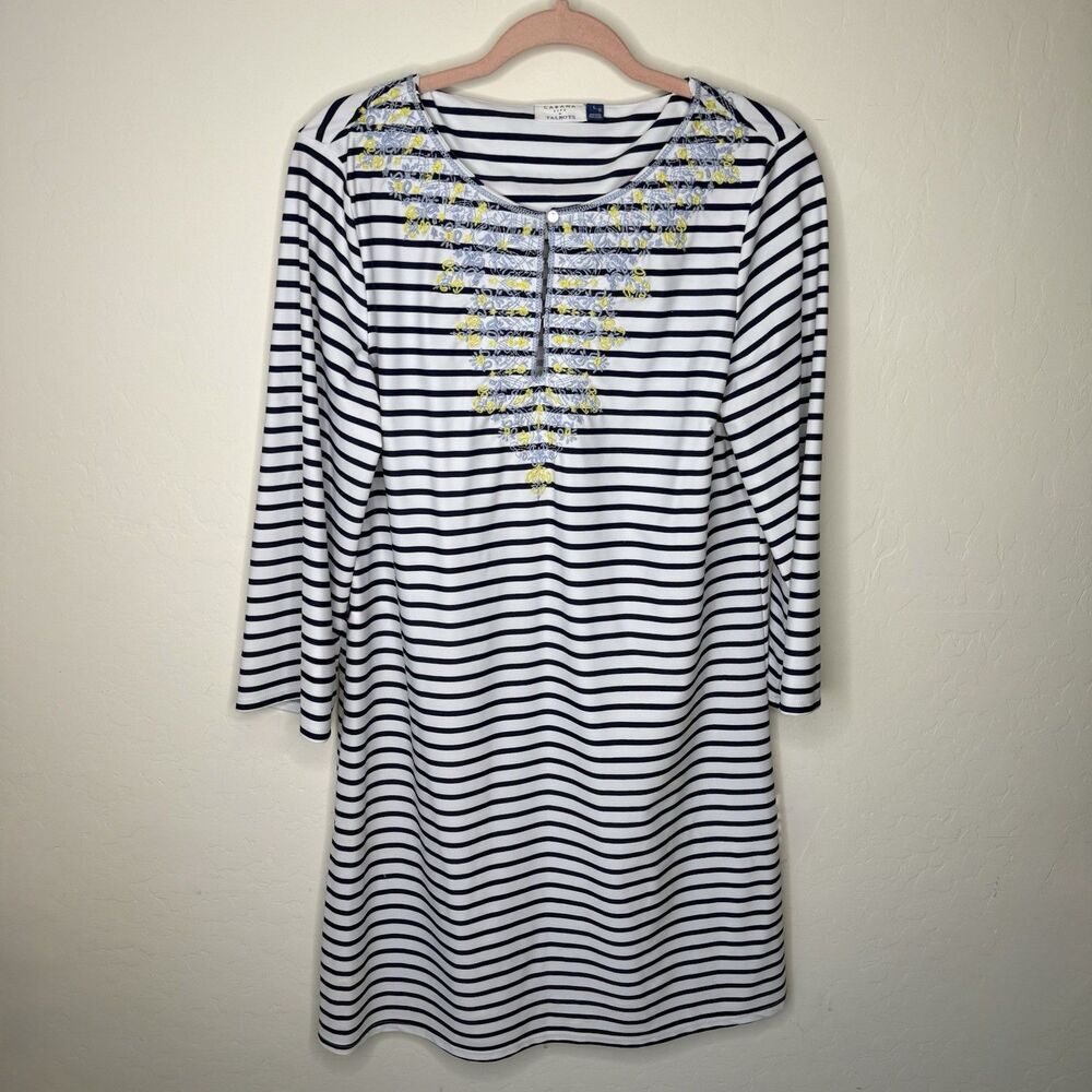 Talbots x Cabana Life Womens Large Long Sleeve UPF 50 Coverup Dress Beach Pool